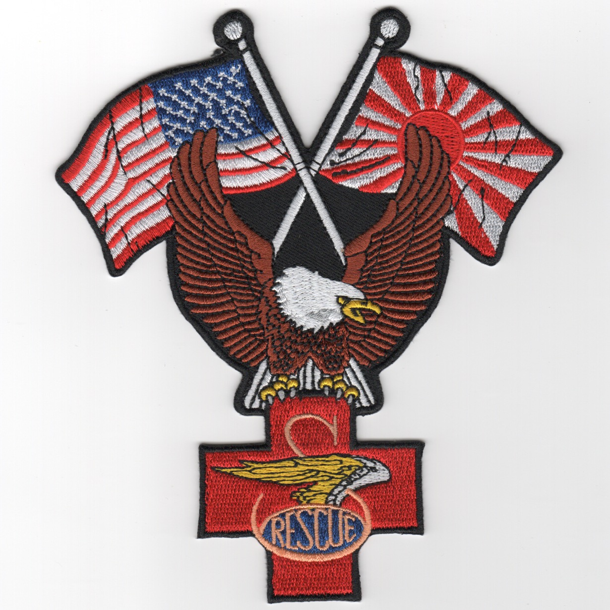SH-60F Backpatch 'RED CROSS' (AM-JAP Flags/Eagle)