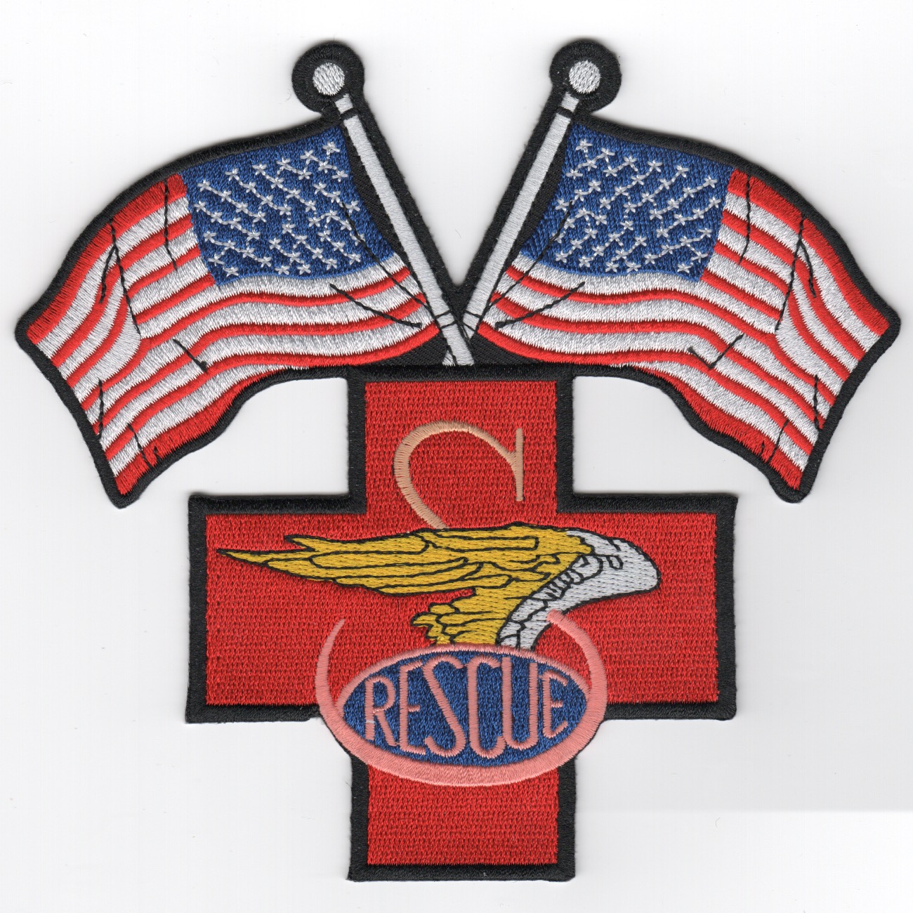 SH-60F Backpatch 'RED CROSS' (2 American Flags)