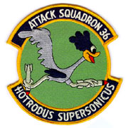 VA-36 Roadrunners Third Squadron Patch (Ylw Border)