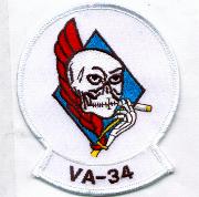 VA-34 Squadron (1-Tab/Round/White)