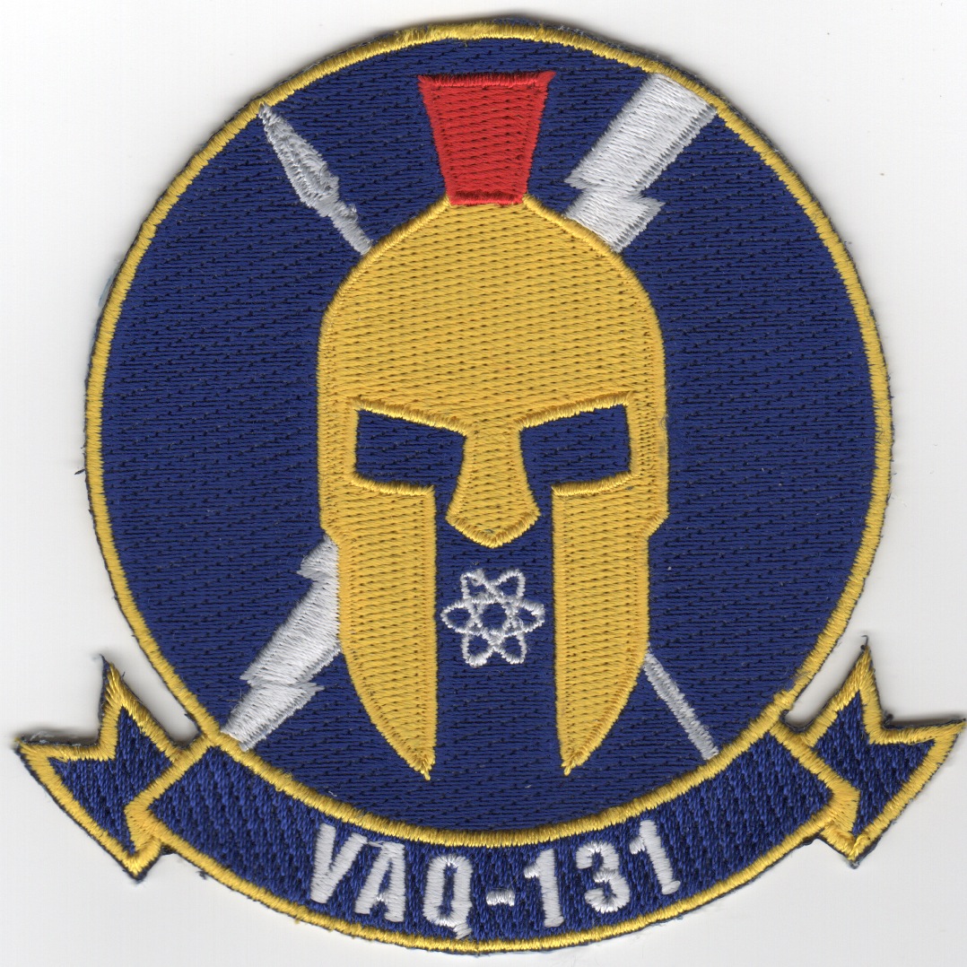 VAQ-131 Squadron Patch (Dk Blue/Sparta Mask/Atom)