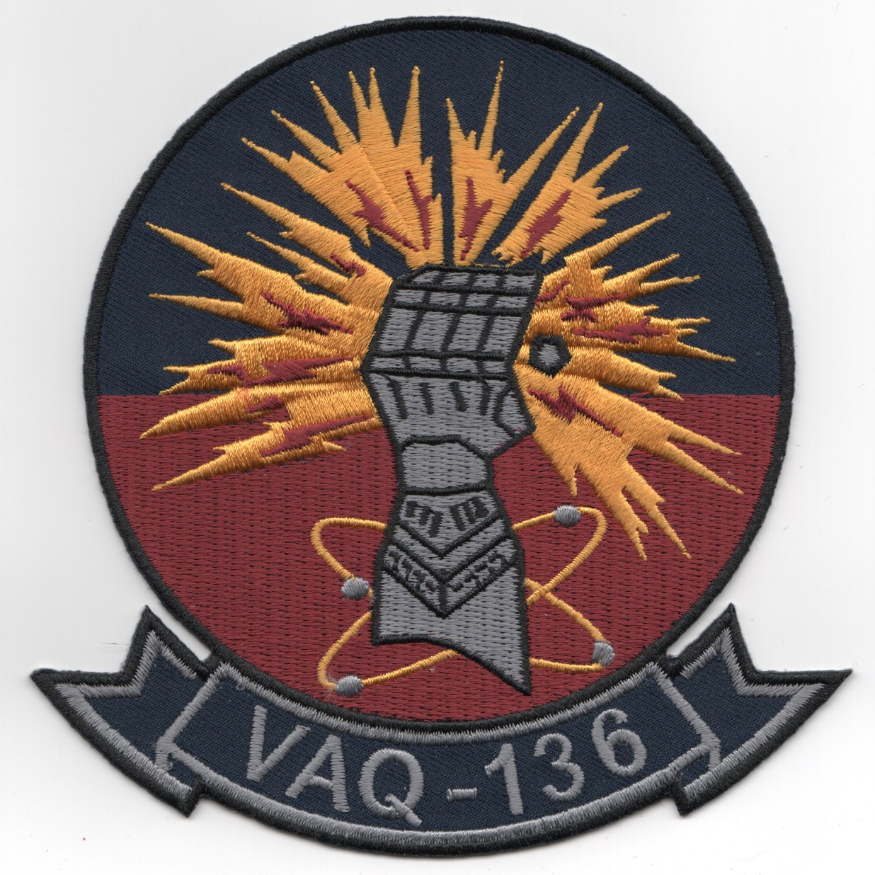 VAQ-136 Squadron Patch (Black Border/LARGE)