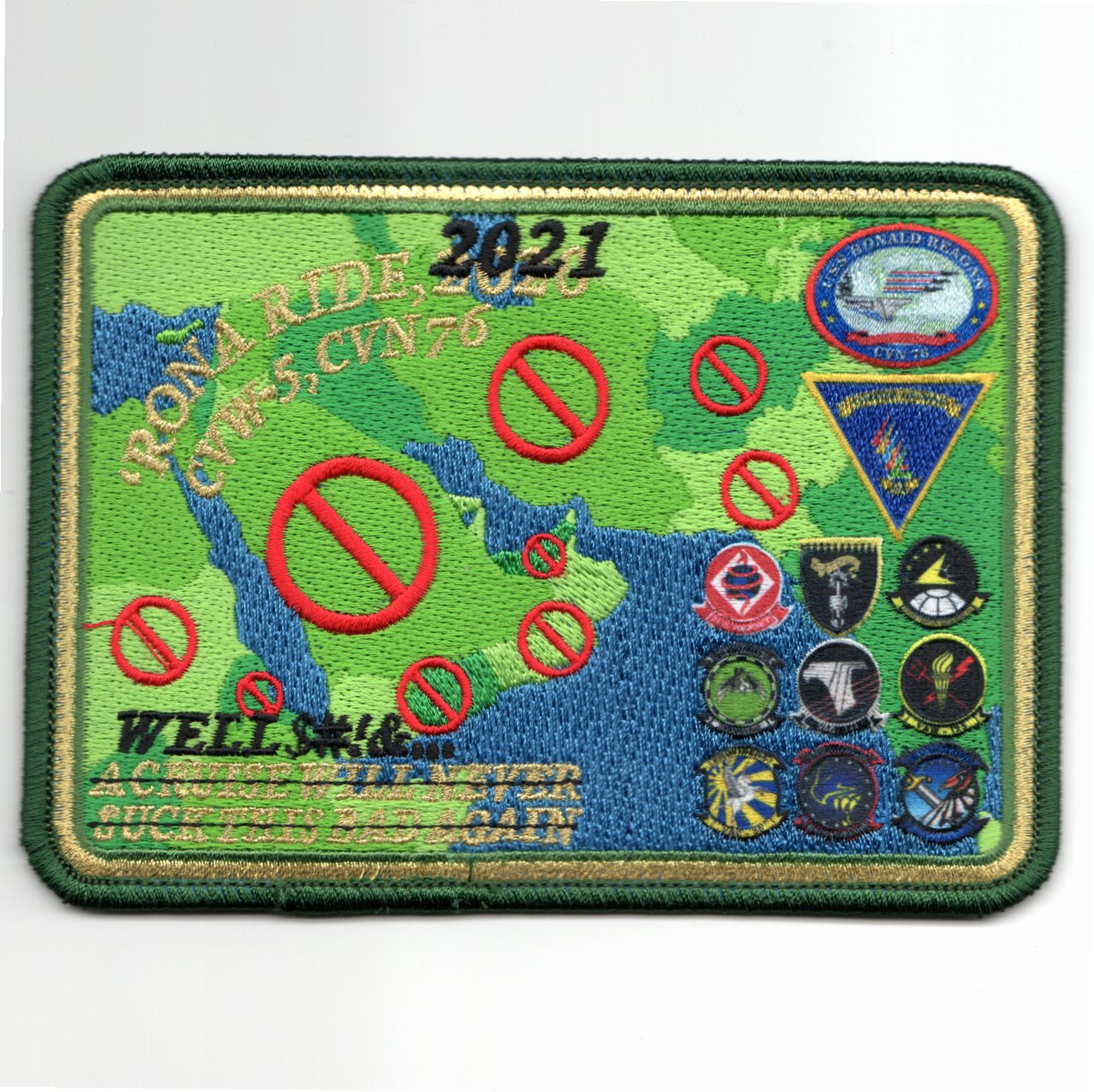 VAQ-141 2021 'WELL SHIT' Cruise Patch (Green/Rect)