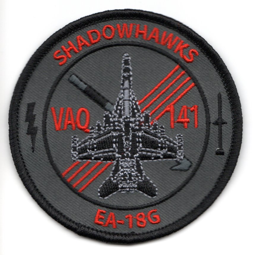 VAQ-141 EA-18G Bullet Patch (Dark Gray/Black)