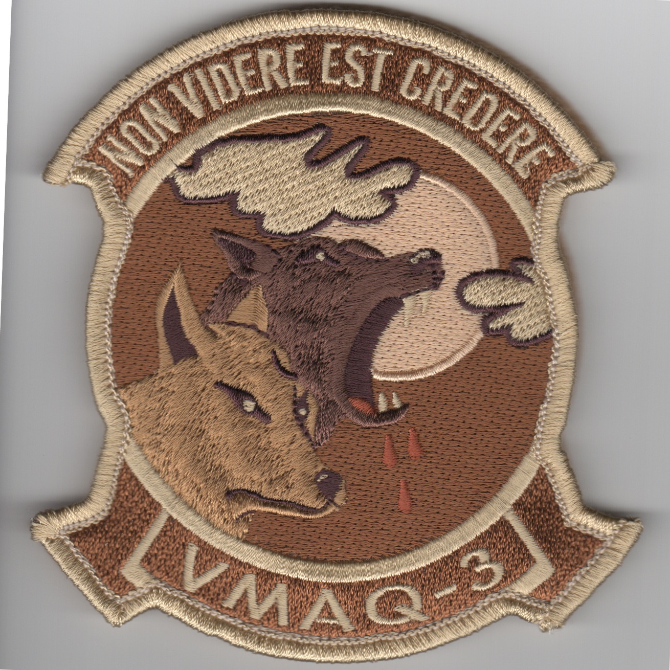 VMAQ-3 Deployed Sqdn Patch ('REGULAR' Des/Furry Wolves)