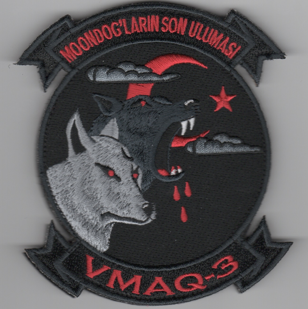 VMAQ-3 Deployed Sqdn Patch (Black/Furry Wolves)