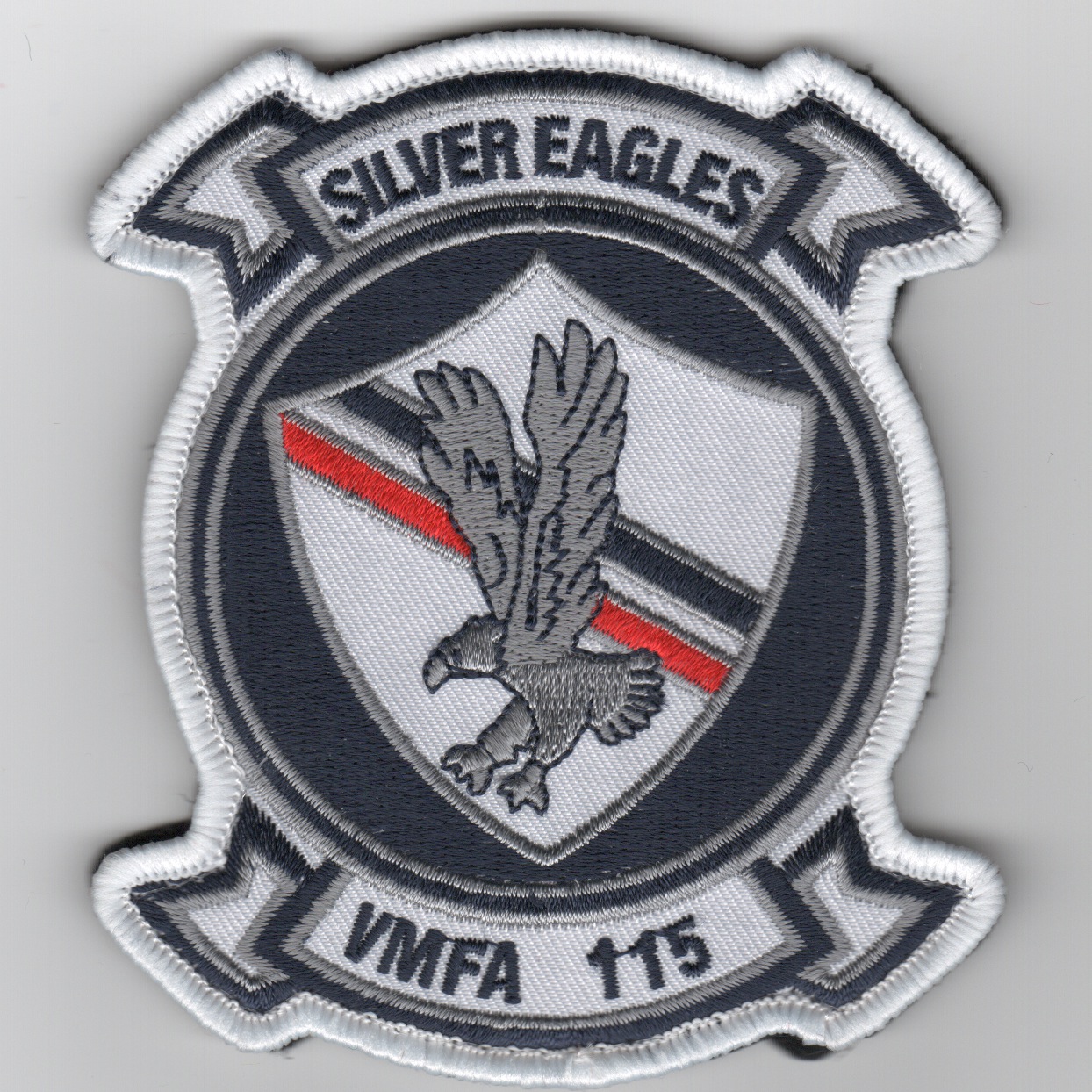 VMFA-115 Squadron Patch (White/Gray Eagle/No V)