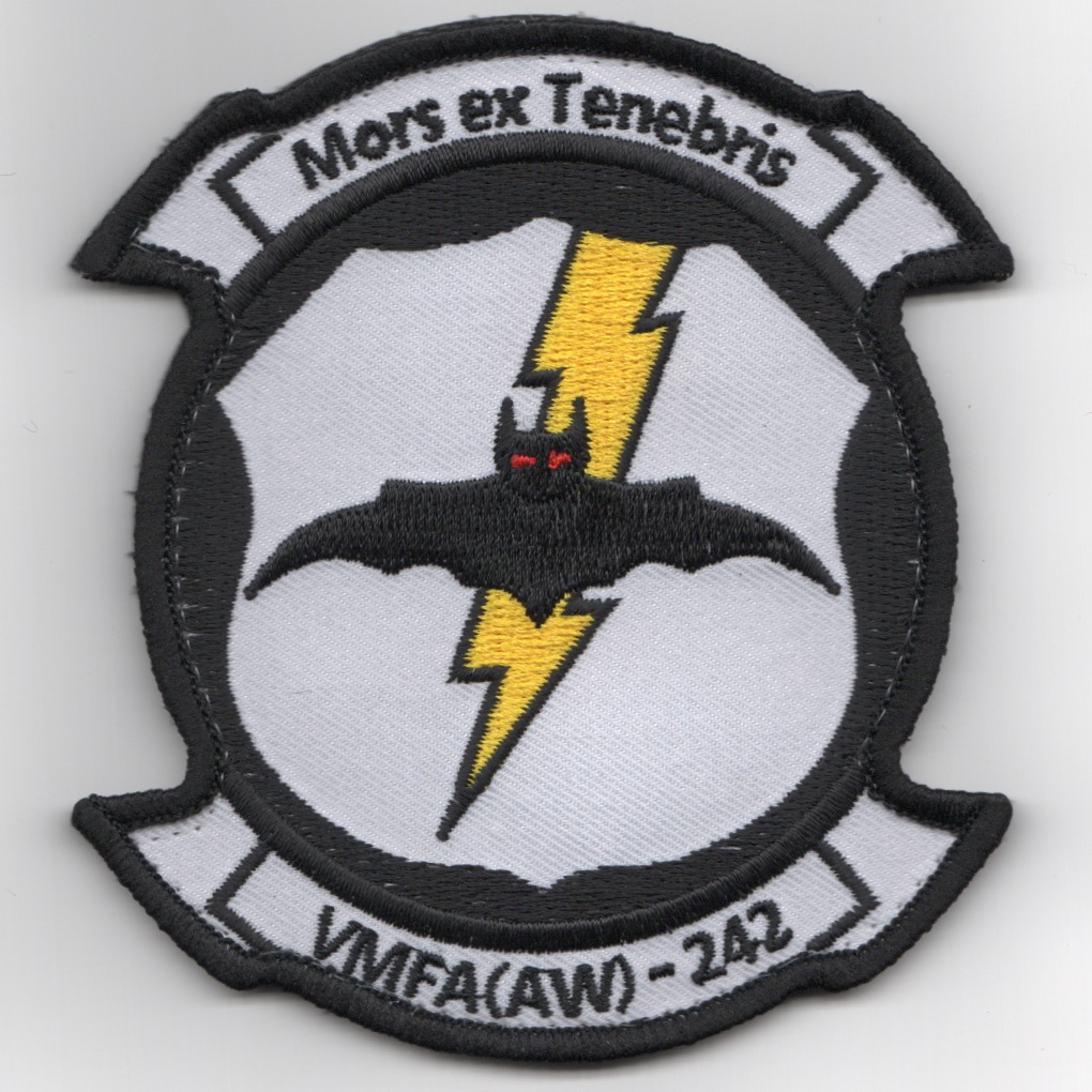 VMFA(AW)-242 Squadron Patch (White/Bat)