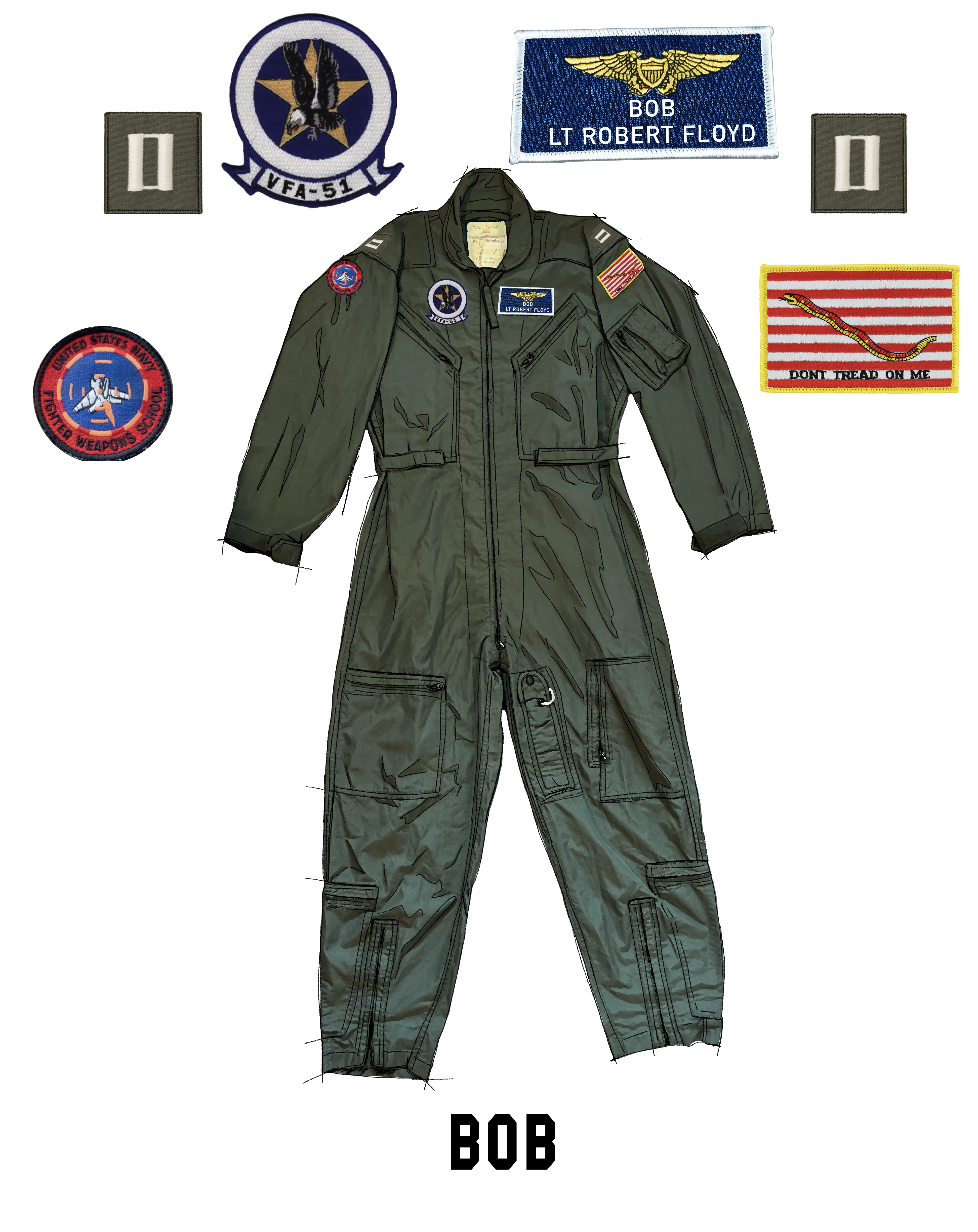 TOPGUN:MAVERICK BOB's Flight Suit Patches