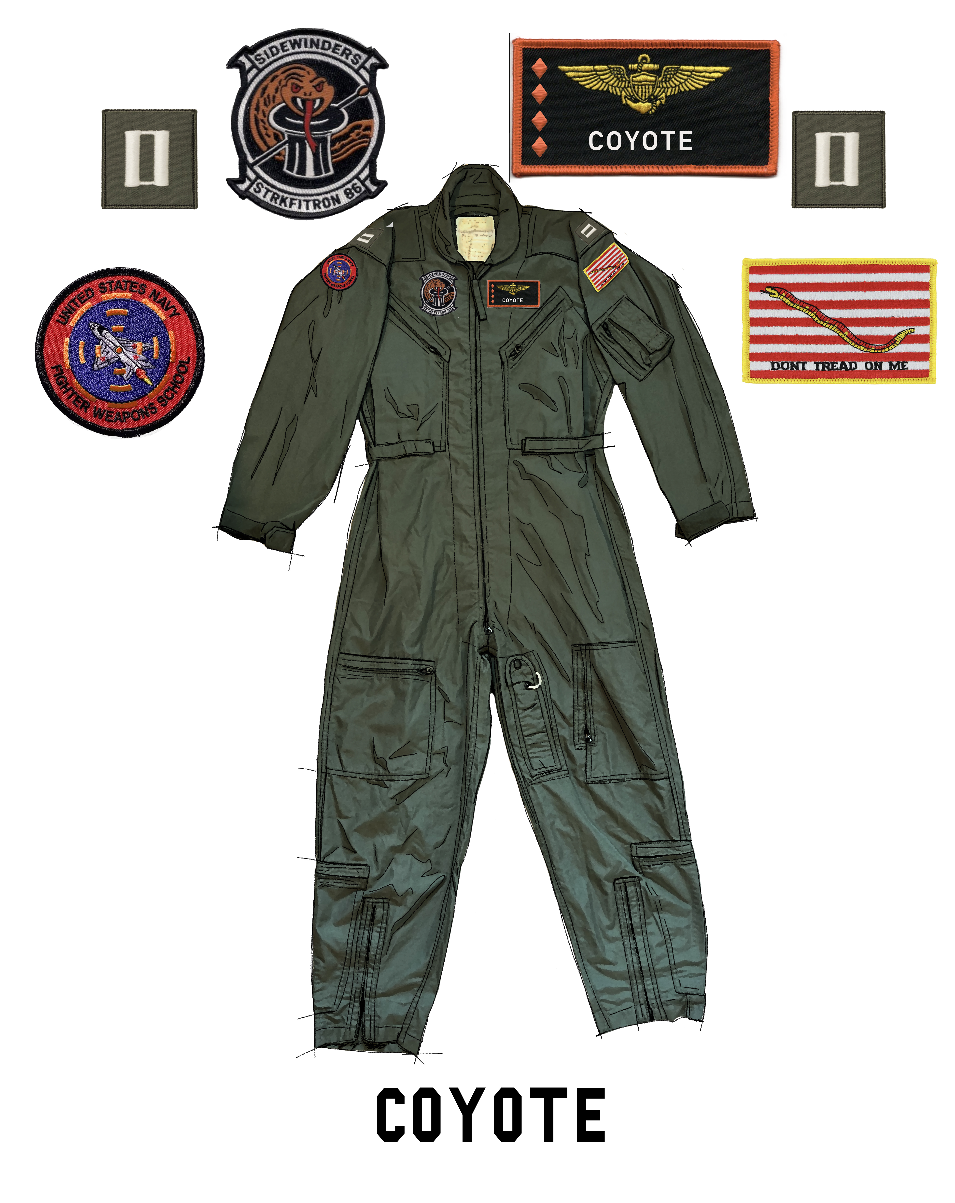 TOPGUN:MAVERICK COYOTE's Flight Suit Patches