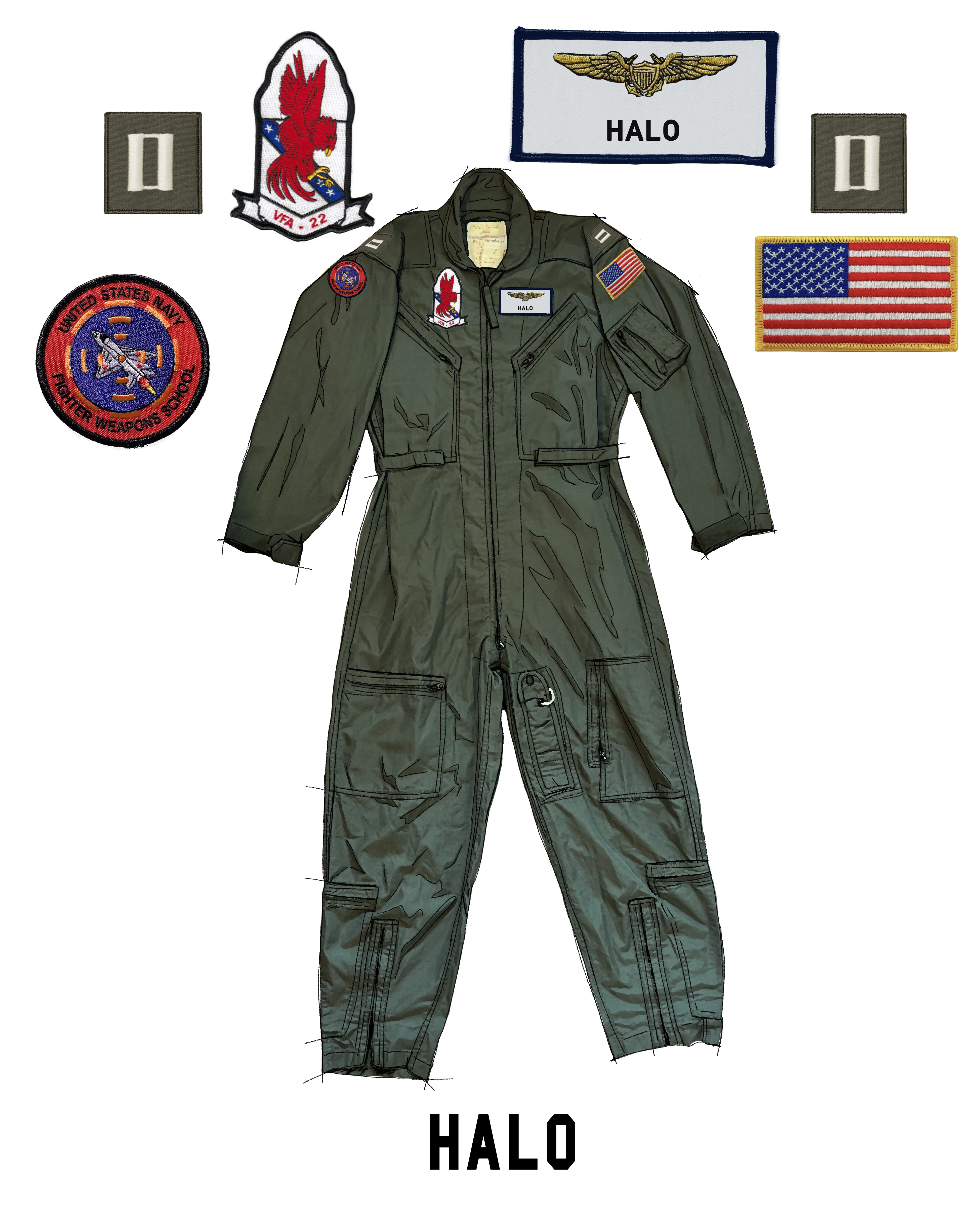 TOPGUN:MAVERICK HALO's Flight Suit Patches