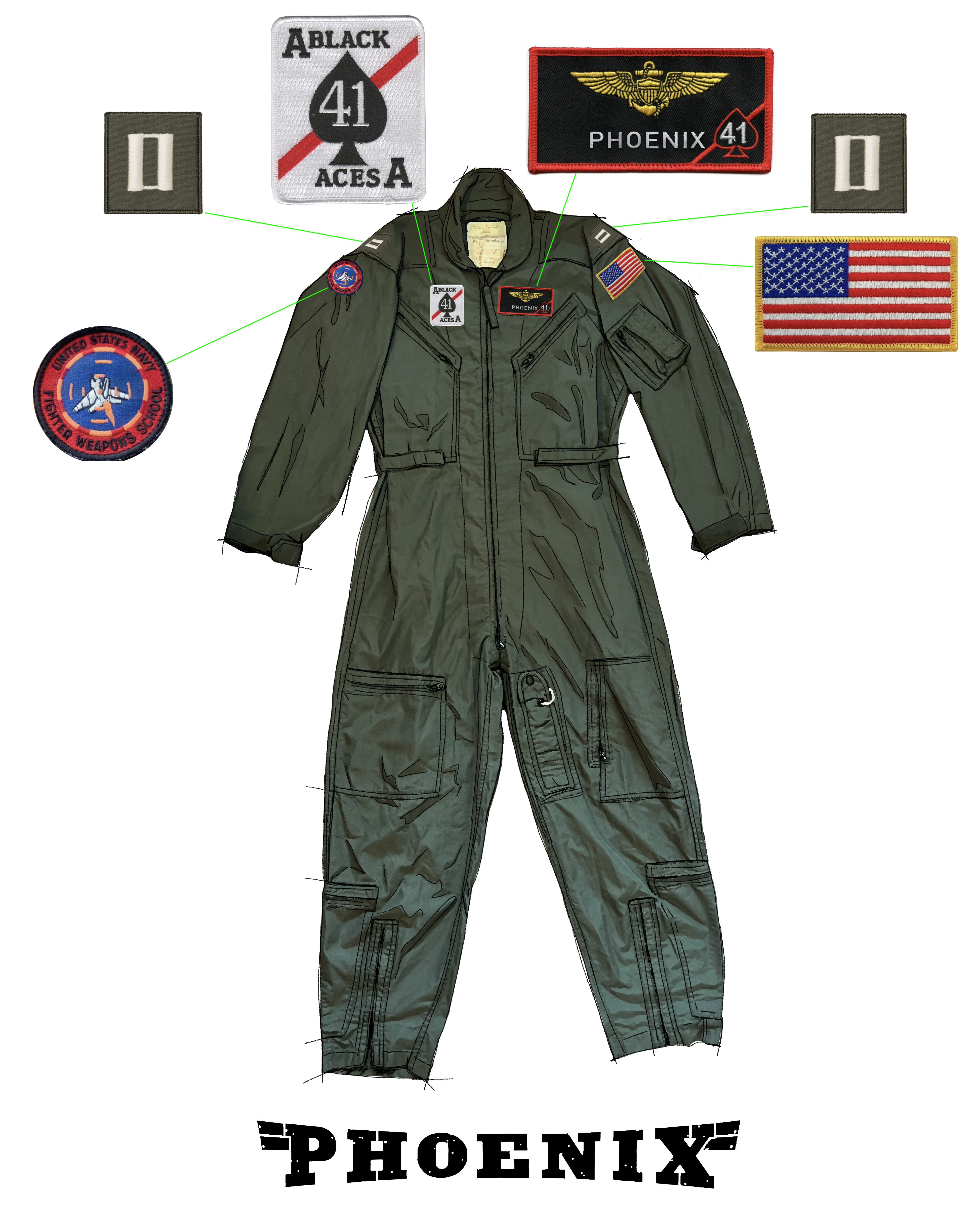 TOPGUN:MAVERICK PHOENIX's Flight Suit Patches