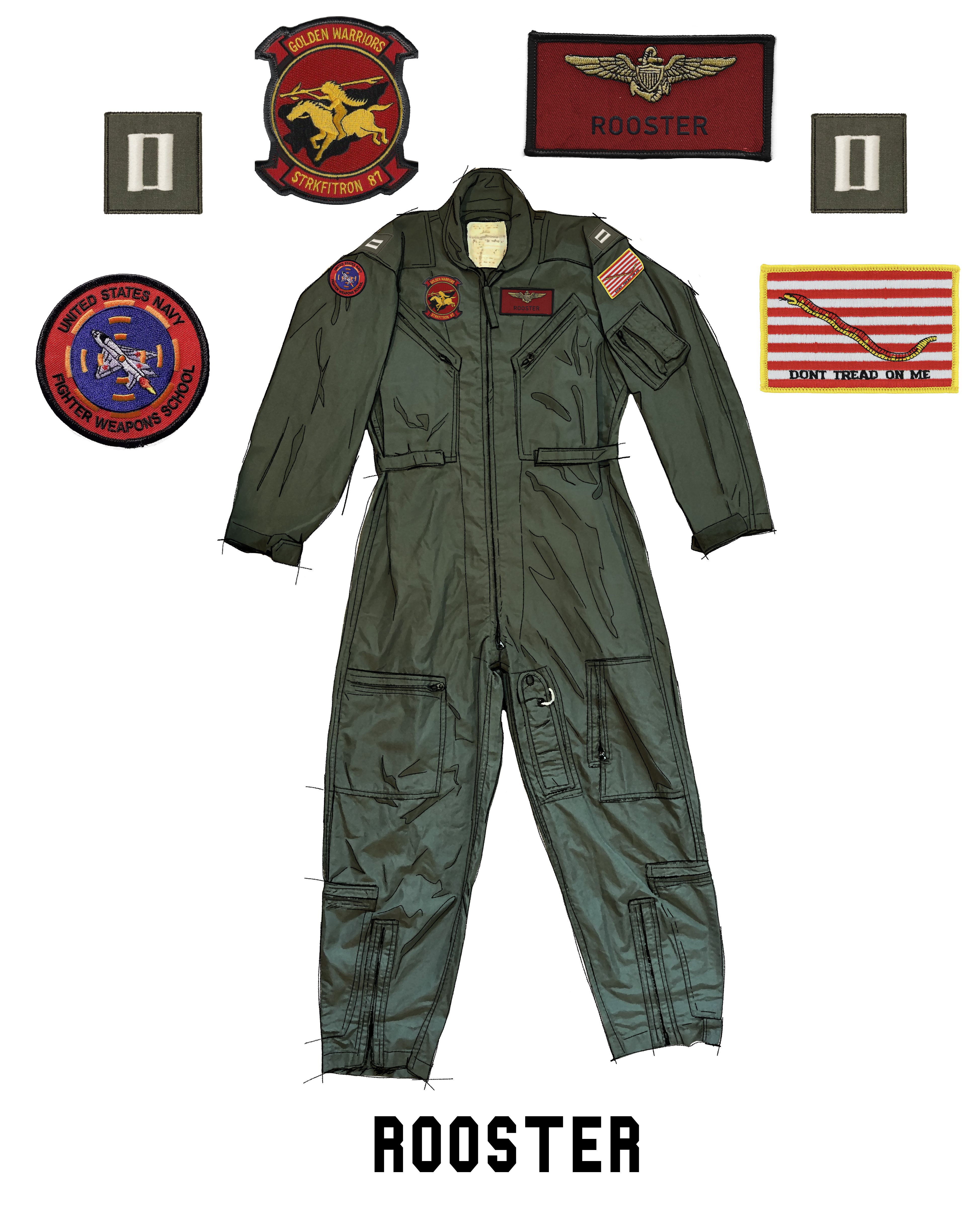 TOPGUN:MAVERICK ROOSTER's Flight Suit Patches