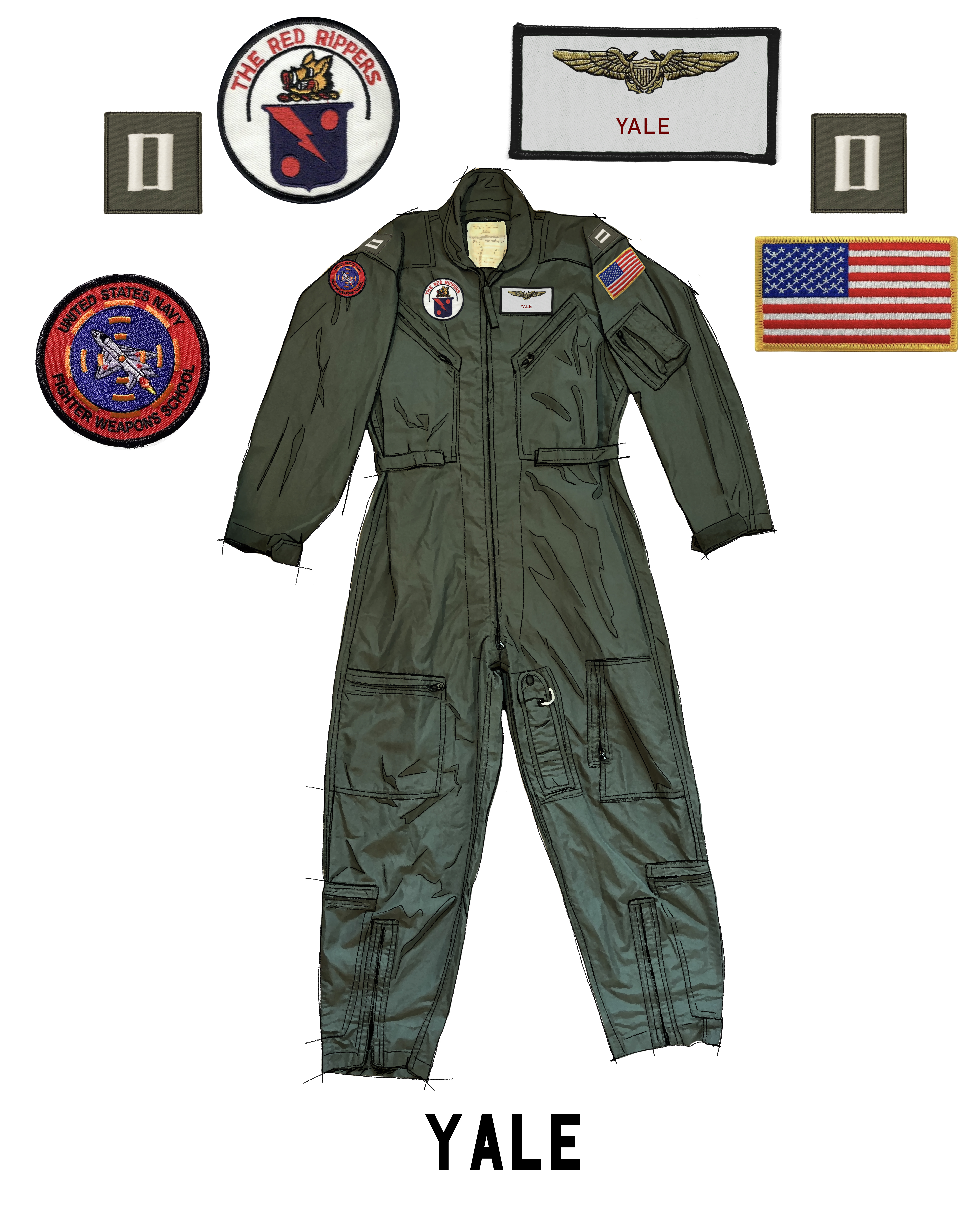 TOPGUN:MAVERICK YALE's Flight Suit Patches